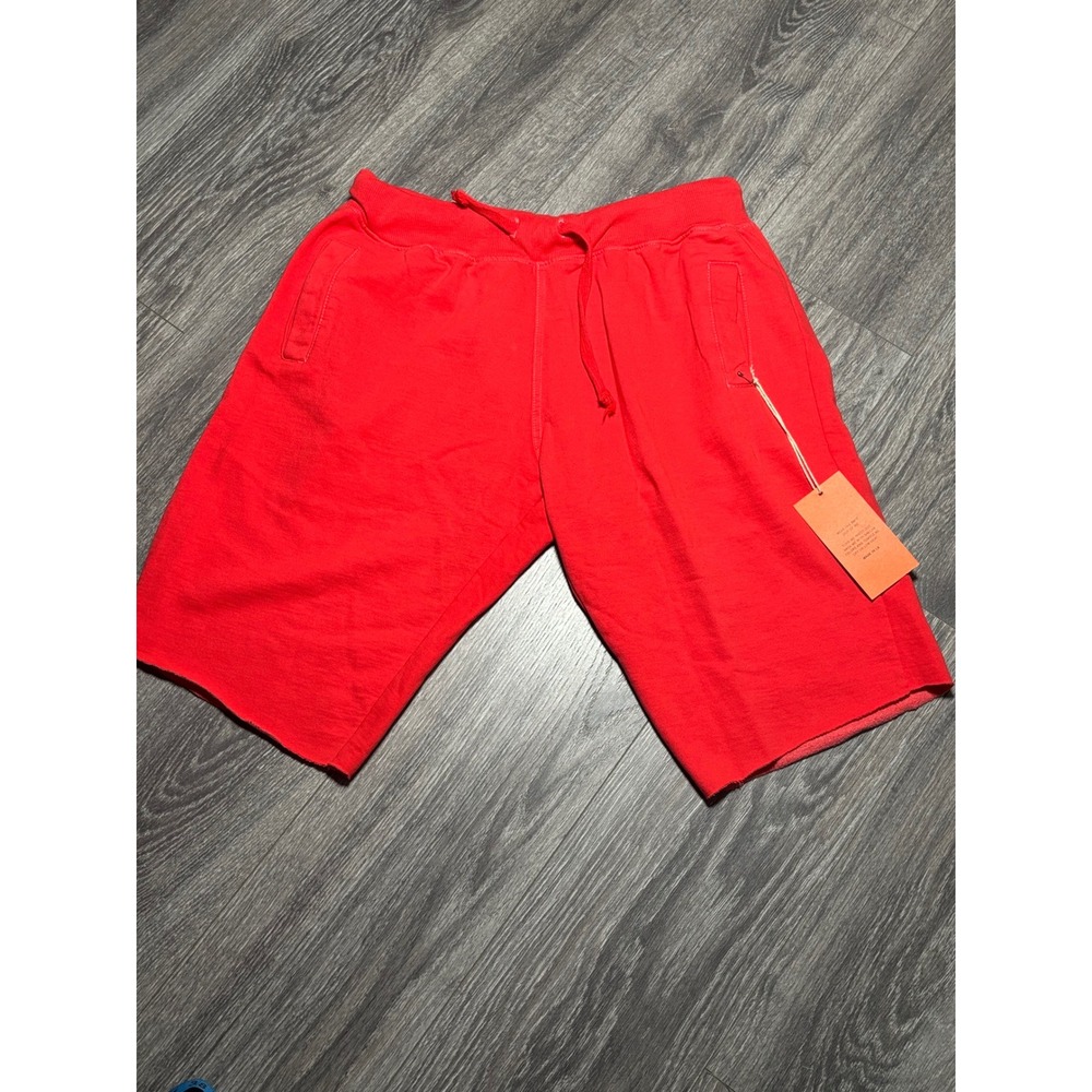 La Detresse Blaze Cut off Orange Red Sweat Shorts Women Large NWT Raw Hem